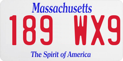 MA license plate 189WX9