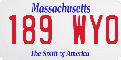 MA license plate 189WY0