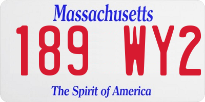 MA license plate 189WY2