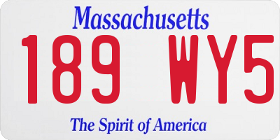MA license plate 189WY5