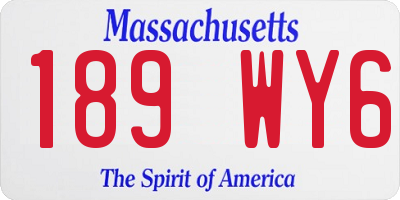 MA license plate 189WY6