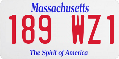 MA license plate 189WZ1