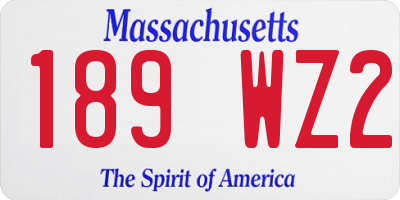MA license plate 189WZ2
