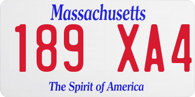 MA license plate 189XA4