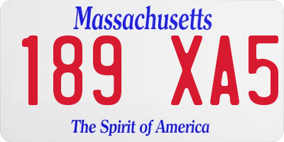 MA license plate 189XA5