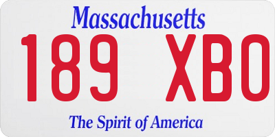 MA license plate 189XB0