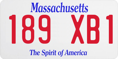 MA license plate 189XB1