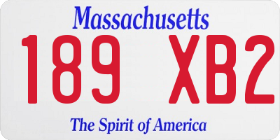 MA license plate 189XB2