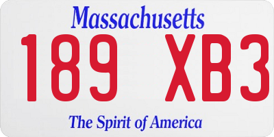 MA license plate 189XB3