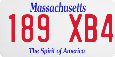 MA license plate 189XB4