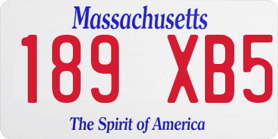 MA license plate 189XB5
