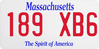 MA license plate 189XB6