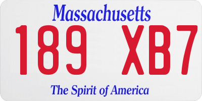 MA license plate 189XB7