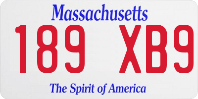 MA license plate 189XB9