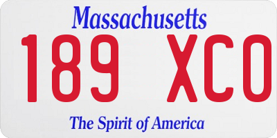 MA license plate 189XC0