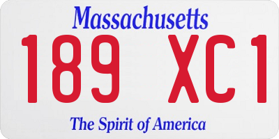 MA license plate 189XC1