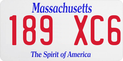 MA license plate 189XC6