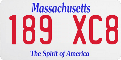 MA license plate 189XC8