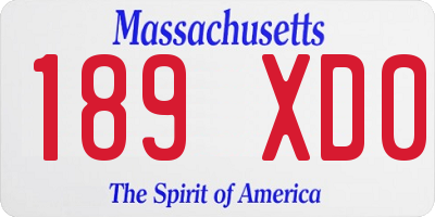 MA license plate 189XD0