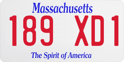 MA license plate 189XD1