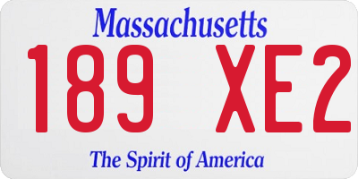 MA license plate 189XE2