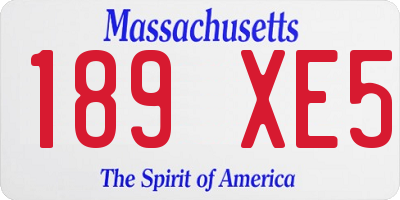 MA license plate 189XE5