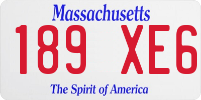 MA license plate 189XE6