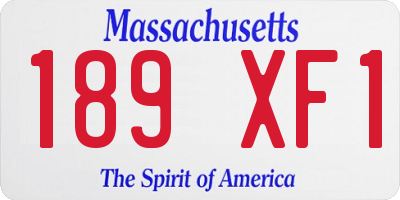 MA license plate 189XF1