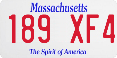 MA license plate 189XF4