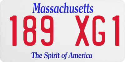MA license plate 189XG1