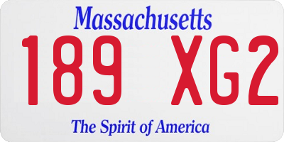 MA license plate 189XG2