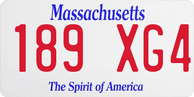 MA license plate 189XG4