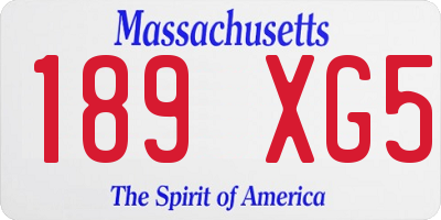 MA license plate 189XG5