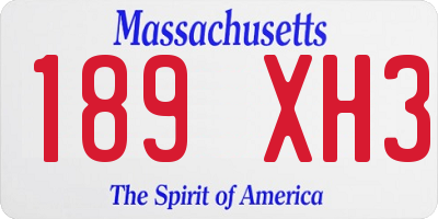 MA license plate 189XH3