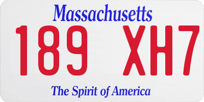MA license plate 189XH7