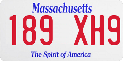 MA license plate 189XH9