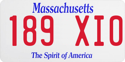 MA license plate 189XI0