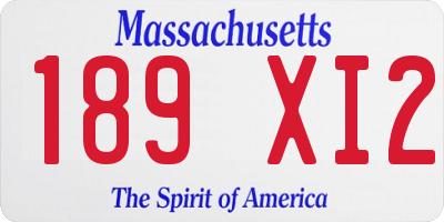 MA license plate 189XI2