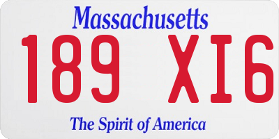MA license plate 189XI6