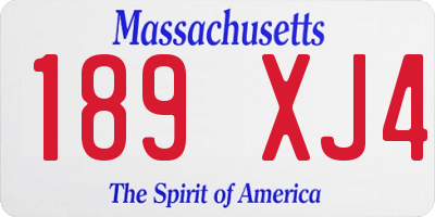 MA license plate 189XJ4