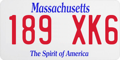 MA license plate 189XK6