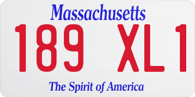 MA license plate 189XL1