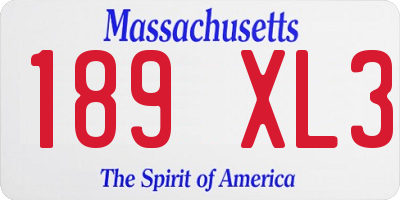 MA license plate 189XL3