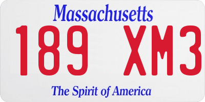 MA license plate 189XM3