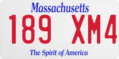 MA license plate 189XM4
