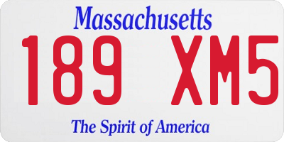 MA license plate 189XM5
