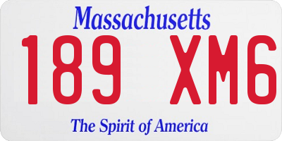 MA license plate 189XM6