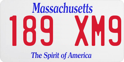 MA license plate 189XM9