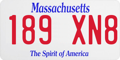 MA license plate 189XN8