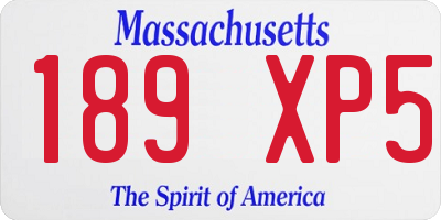MA license plate 189XP5